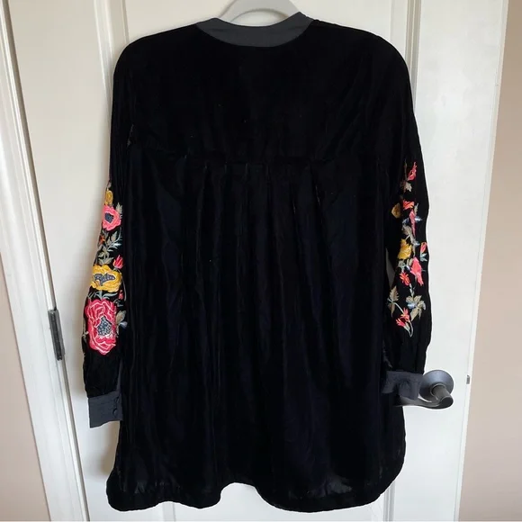Free People Mia Embroidered Velvet Tunic Mini Dress - Picture 4 of 8